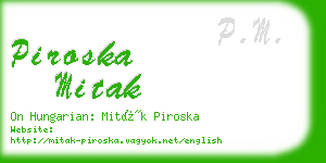 piroska mitak business card